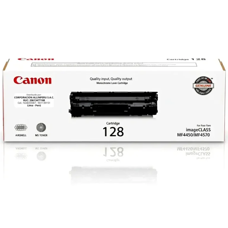 Tóner Canon 128 negro original 3500B001AA sobre fondo blanco