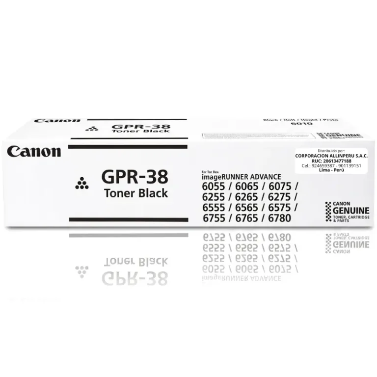 Toner Canon GPR-38 negro original para iR ADV 6055 6065 6075 vista frontal
