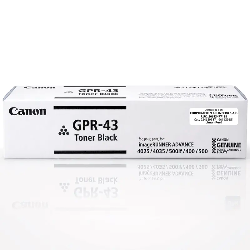 Toner Canon GPR-43 Negro original sellado para iR-ADV 4035 y 4025