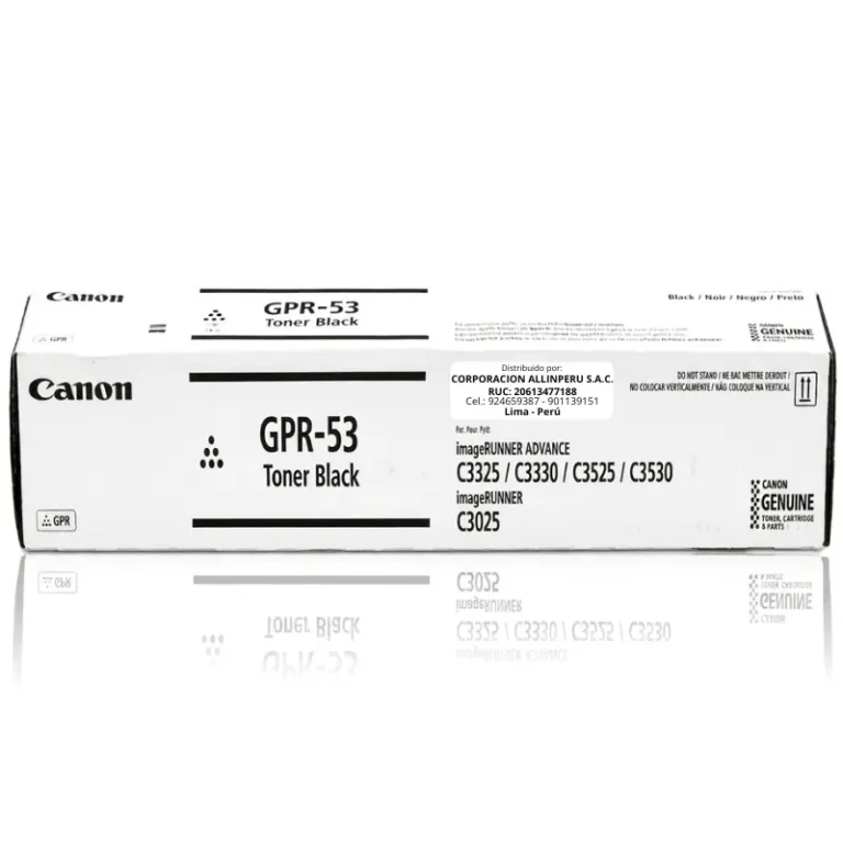 Toner Canon GPR-53 Negro original sellado frente blanco