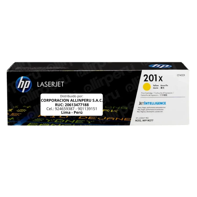 Tóner HP 201X amarillo CF402X original caja frontal