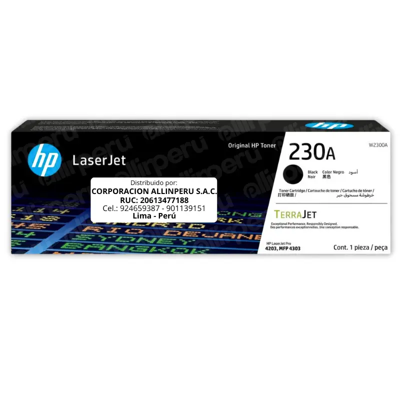 Toner HP 203A Negro W2300A cartucho original sellado