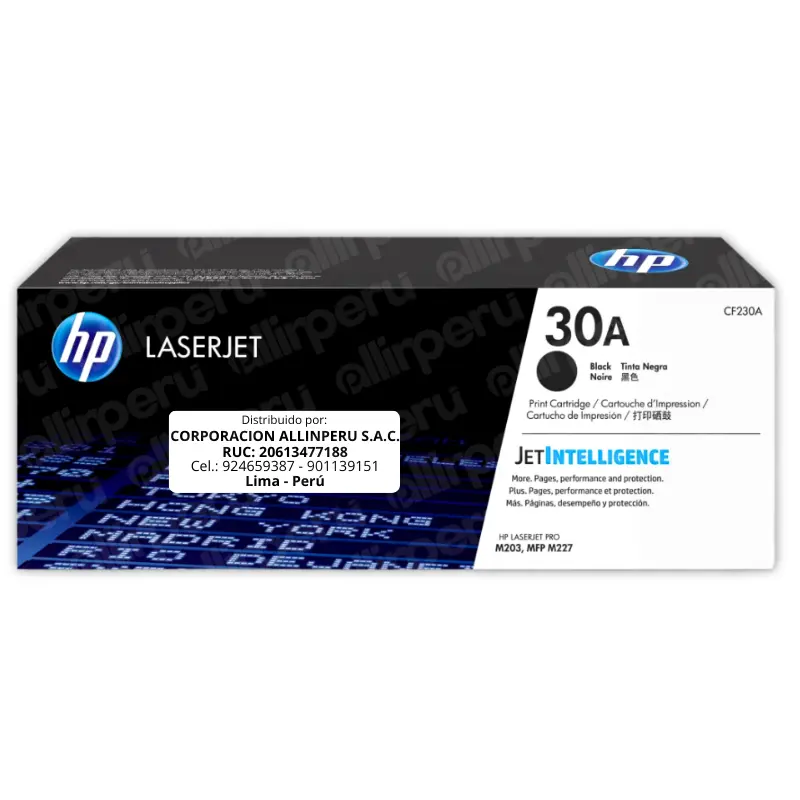 Toner HP 30A Negro CF230A para LaserJet Pro M203 M227