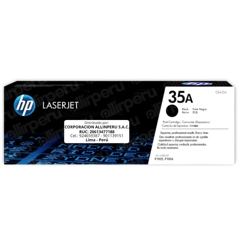 Toner HP 35A Negro CB435A para LaserJet P1002 P1003 P1004 P1005 P1006 P1009