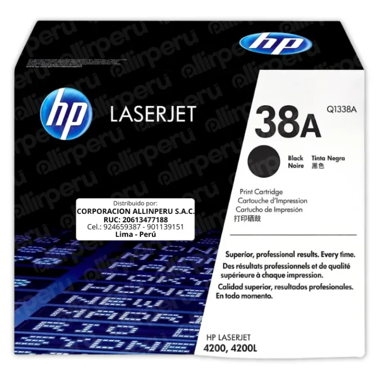 Toner HP 38A Negro Q1338A para LaserJet 4200