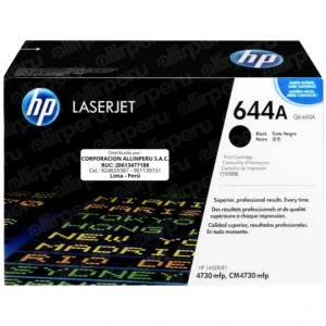 Toner HP 644A Negro Q6460A original vista frontal