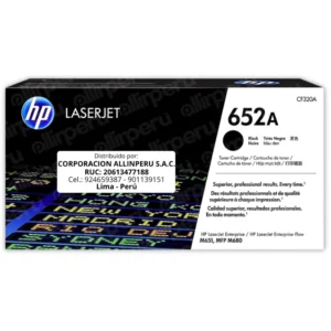 Foto de tóner HP 652A negro CF320A caja frontal