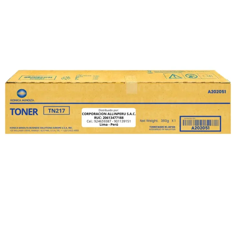 Toner Konica Minolta TN-217 Negro Original para Bizhub 223, 283 | A202051