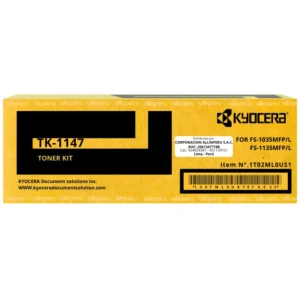 Toner Kyocera TK-1147 Negro para FS-1035 MFP, M2035DN TK1147
