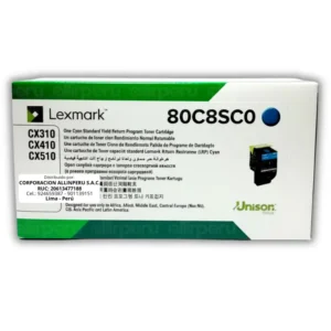 Toner Lexmark 80C8SC0 Cyan para CX410, CX510, CX310 2.000 Páginas