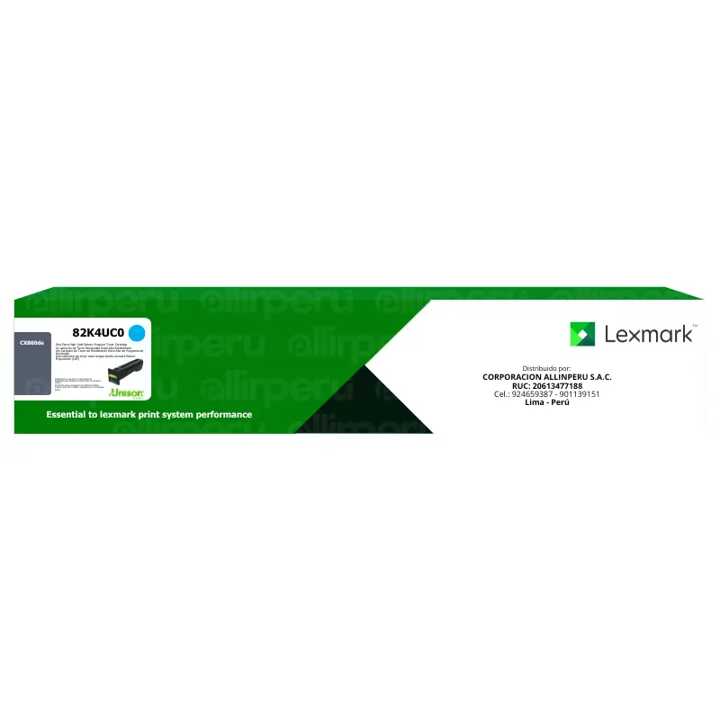 Toner Lexmark 82K4UC0 Cyan para CX860de