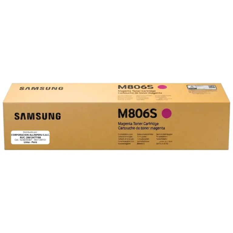 Tóner Samsung CLT-M806S magenta original sellado SS635A fondo blanco