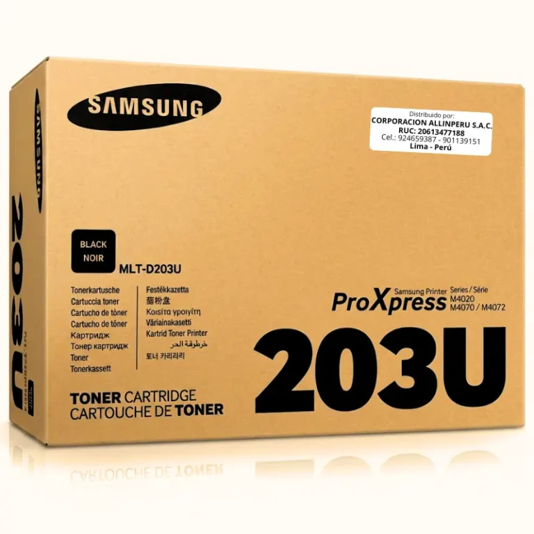 Vista lateral toner MLT-D203U Samsung en caja sellada original