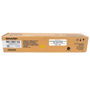 Tóner Sharp MX-75NTYA Amarillo original sellado vista frontal