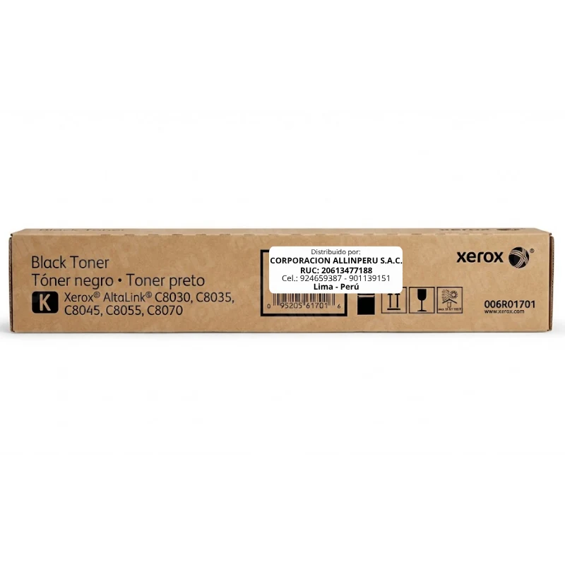 Tóner Xerox 006R01701 Negro Original - AltaLink C8030 - C8055 Tóner Xerox 006R01701 negro original para AltaLink C8030 C8055 vista frontal