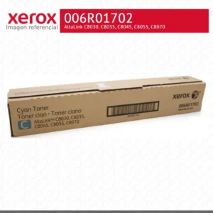 Cartucho tóner Xerox 006R01702 cyan vista lateral con etiqueta SKU original