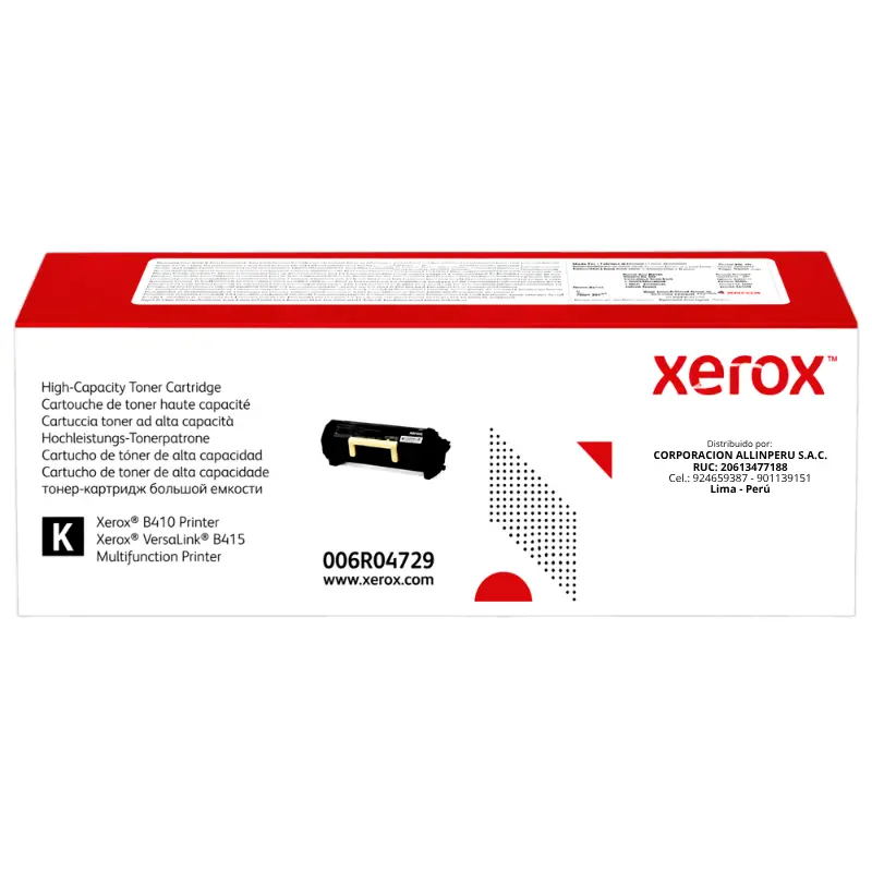 Tóner Xerox 006R04729 Negro Tóner Xerox 006R04729 negro alta capacidad frontal