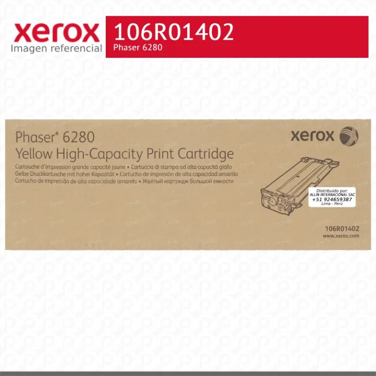 Cartucho tóner Xerox 106R01402 amarillo sellado en caja original Phaser 6280