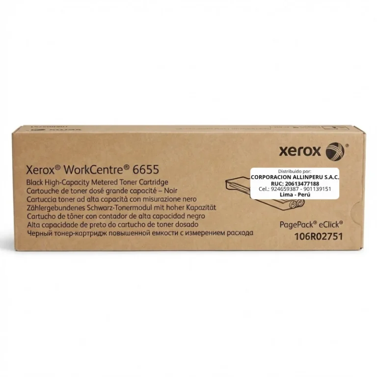 Tóner Xerox 106R02751 negro original para WorkCentre 6655 — vista frontal