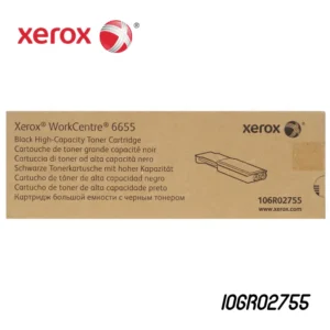 Foto de tóner Xerox 106R02755 negro original vista lateral con etiqueta de seguridad