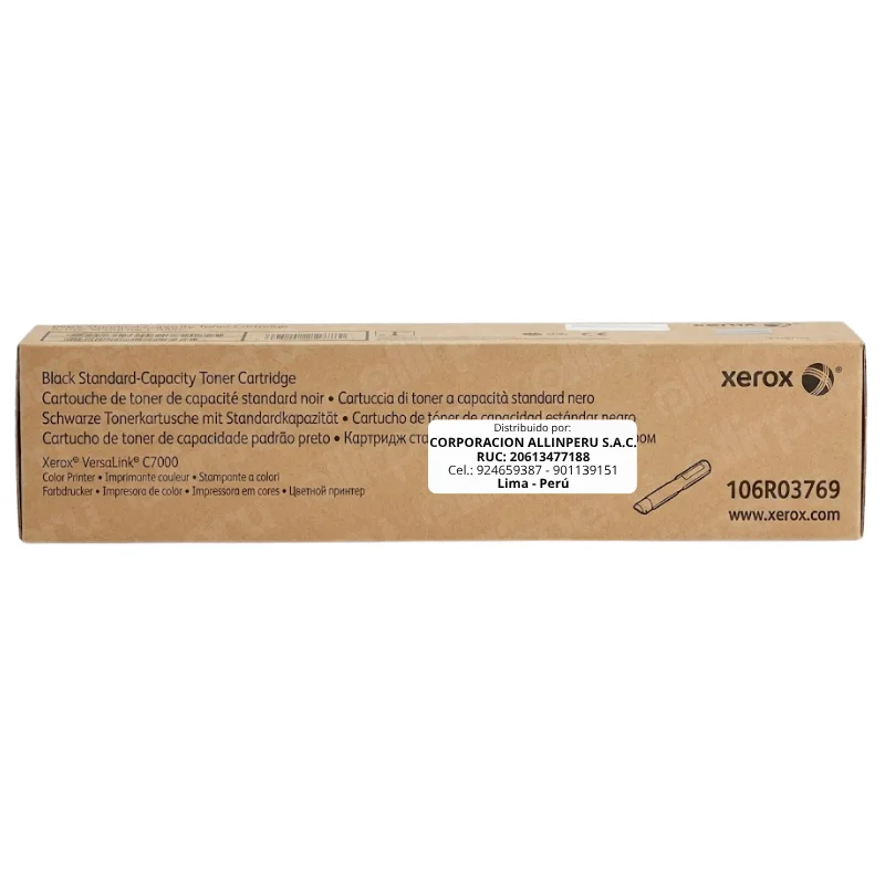 Foto de toner Xerox 106R03769 negro caja frontal