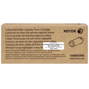Toner Xerox 106R03886 amarillo caja frontal original