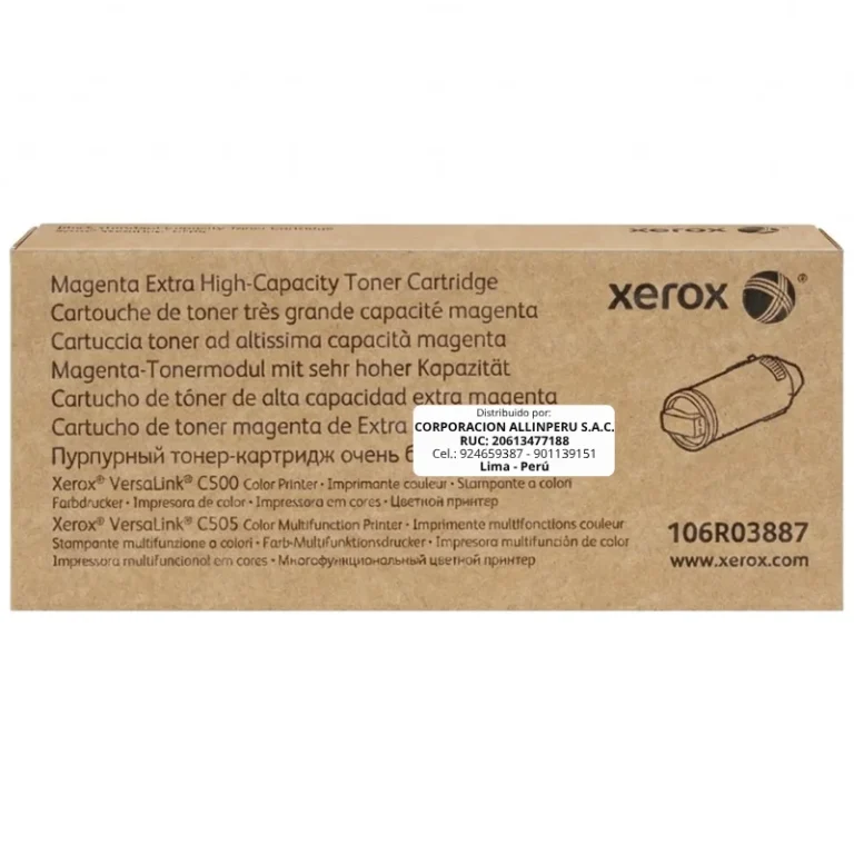 Toner Xerox 106R03887 negro caja frontal original