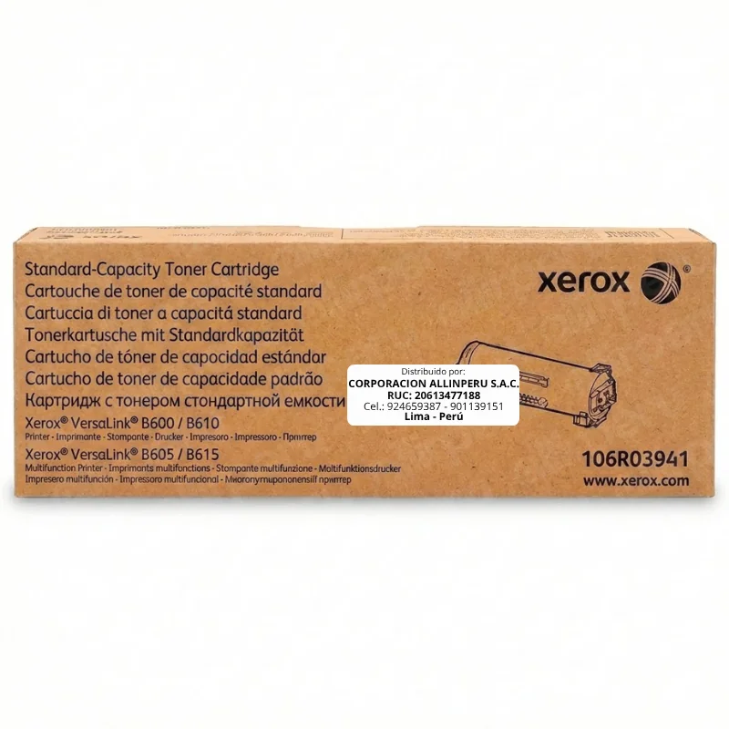Toner Xerox 106R03941 Negro VersaLink B600, B605, B610, B615 Capacidad Estándar