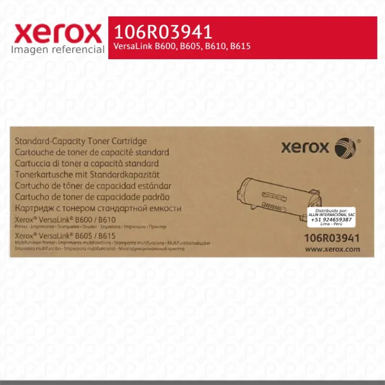 Cartucho tóner Xerox VersaLink B605 106R03941 negro sellado original
