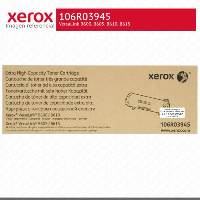 Tóner Xerox 106R03945 en caja original sellada con etiqueta de autenticidad