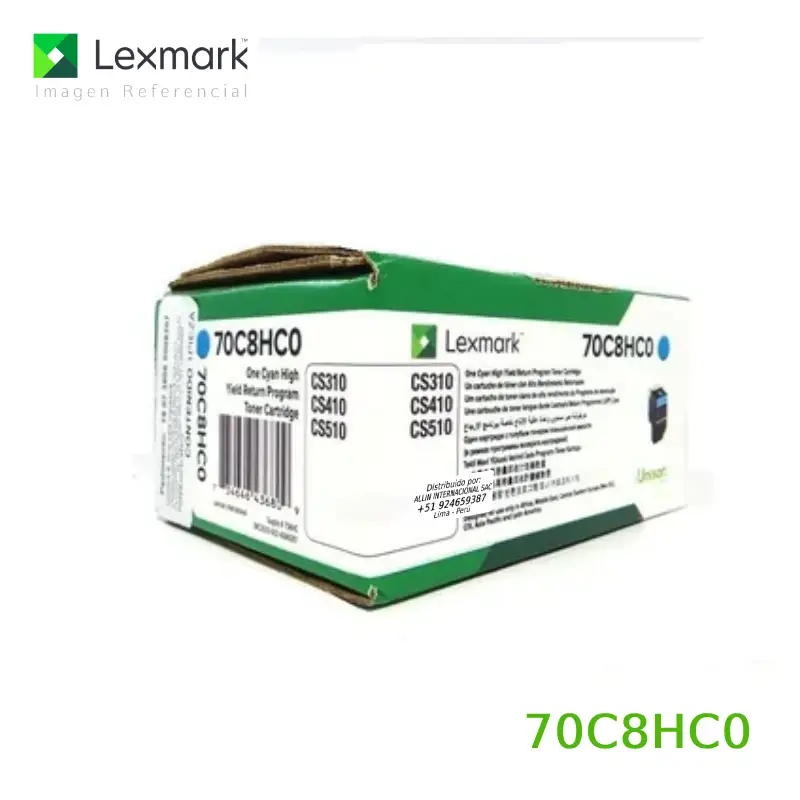 Toner Lexmark 70C8HC0 Cyan 3,000 Páginas