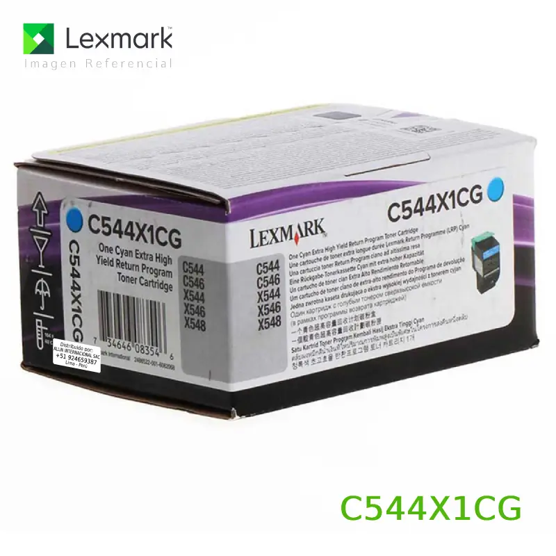 Toner Lexmark C544X1CG Cyan 4,000 páginas