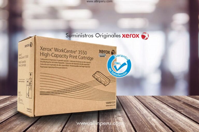 Foto de caja tóner Xerox 106R01531 negro con etiqueta de rendimiento 11000 páginas