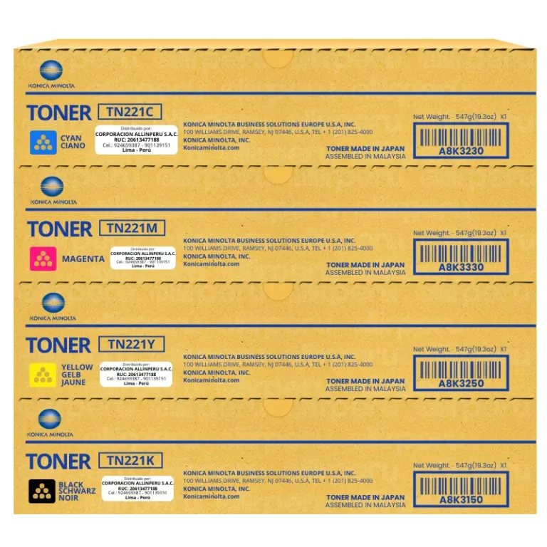 Kit de Toner Konica Minolta TN-221 para Bizhub C227, C287