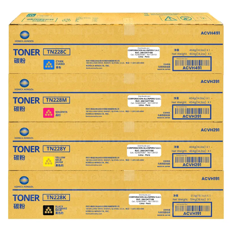 Kit de Toner Konica Minolta TN-228 para Bizhub C-266I, 286i