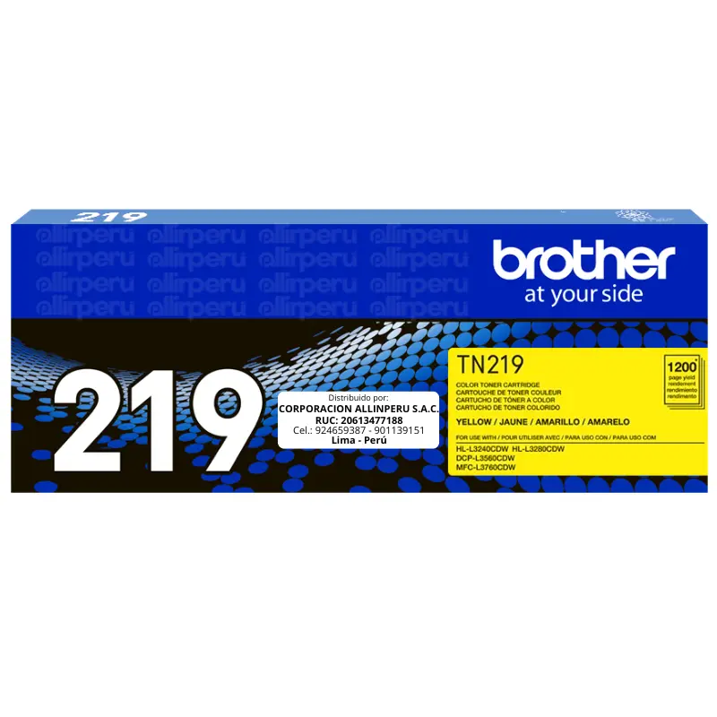 Toner Brother TN-219Y Yellow 1.200 Páginas Original