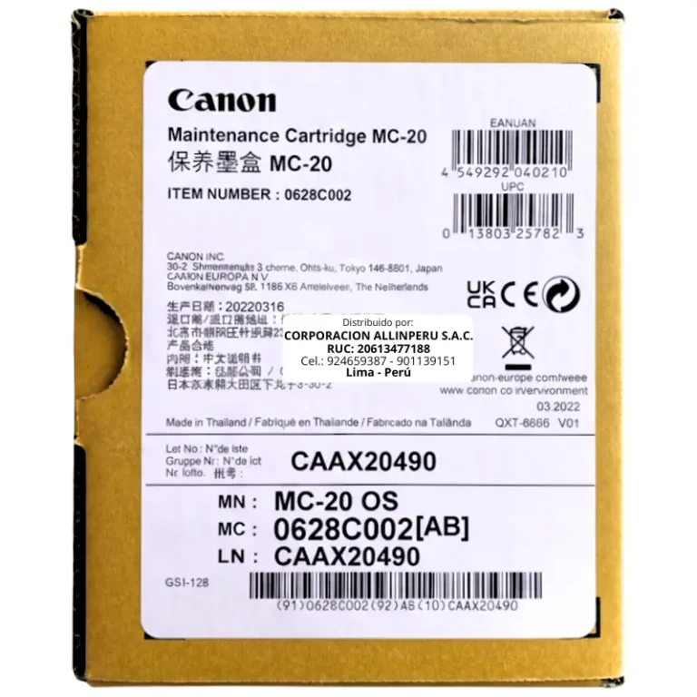 Caja De Mantenimiento Canon MC-20 imagePROGRAF PRO-1000, PRO-500