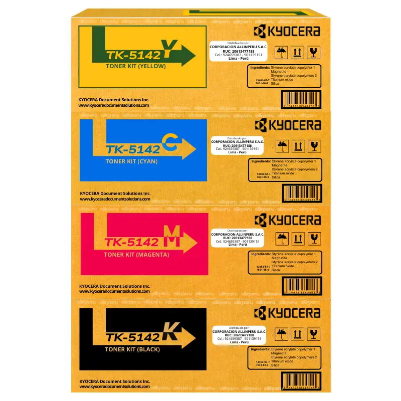 Kit de Toner Kyocera TK-5142 para M6030cdn, M6530cdn, P6130cdn TK5142 Kit de Toner Kyocera TK-5142 para M6030cdn, M6530cdn, P6130cdn