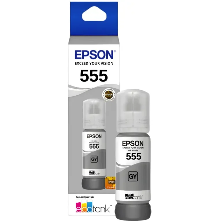Alt: Foto de tinta Epson T555520 gris original sellada de fábrica vista frontal