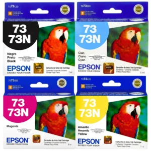Kit tinta Epson T073 pack completo 4 cartuchos originales sellados