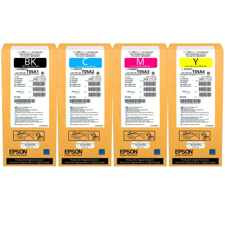 Kit bolsas de tinta Epson T05A negro cyan magenta amarillo originales sellados