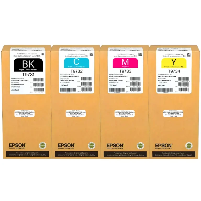 Tinta Epson T973 pack completo 4 cartuchos originales sellados
