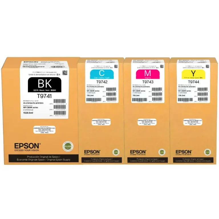 Cartucho de tinta Epson T974 pack completo negro cian magenta amarillo original sellado