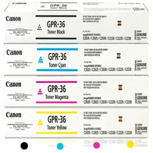Kit tóner Canon GPR-36 cuatro colores CMYK original sellado