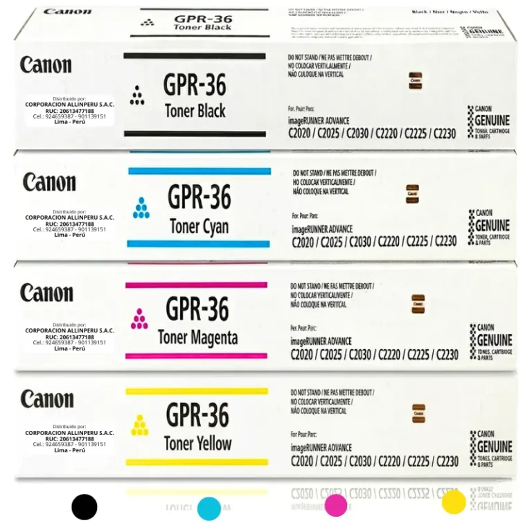 Kit tóner Canon GPR-36 cuatro colores CMYK original sellado