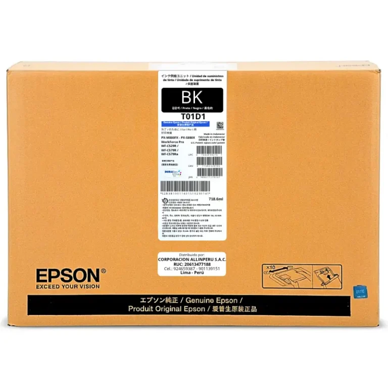 Tinta Epson T01D120 negro 718 ml original sellada de fábrica