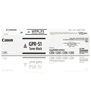 Tóner Canon GPR-51 Negro original, vista frontal del cartucho sellado