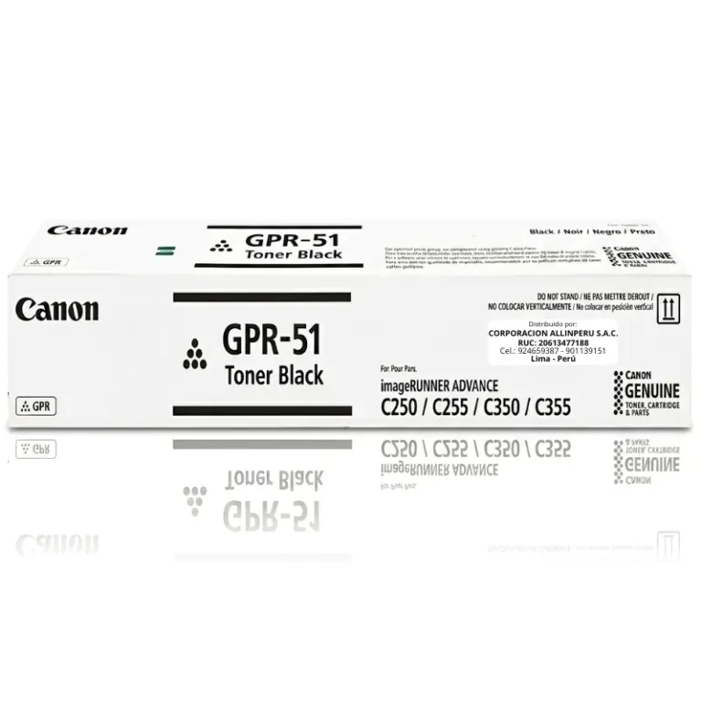 Tóner Canon GPR-51 Negro original, vista frontal del cartucho sellado