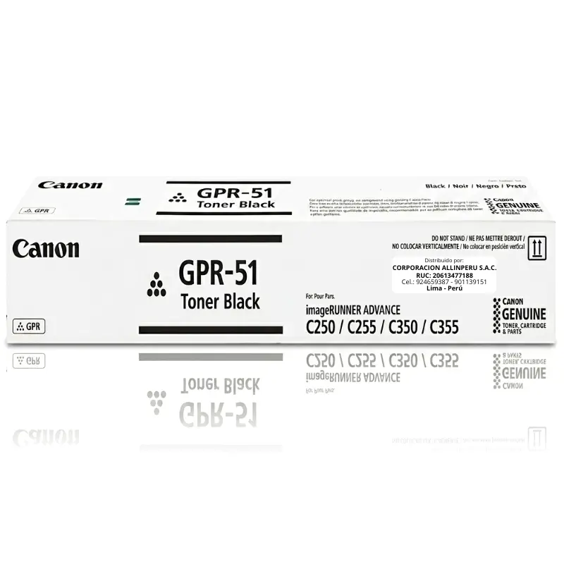 Tóner Canon GPR-51 Negro original, vista frontal del cartucho sellado
