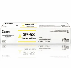 Tóner Canon GPR-58 amarillo original sellado de fábrica fondo blanco